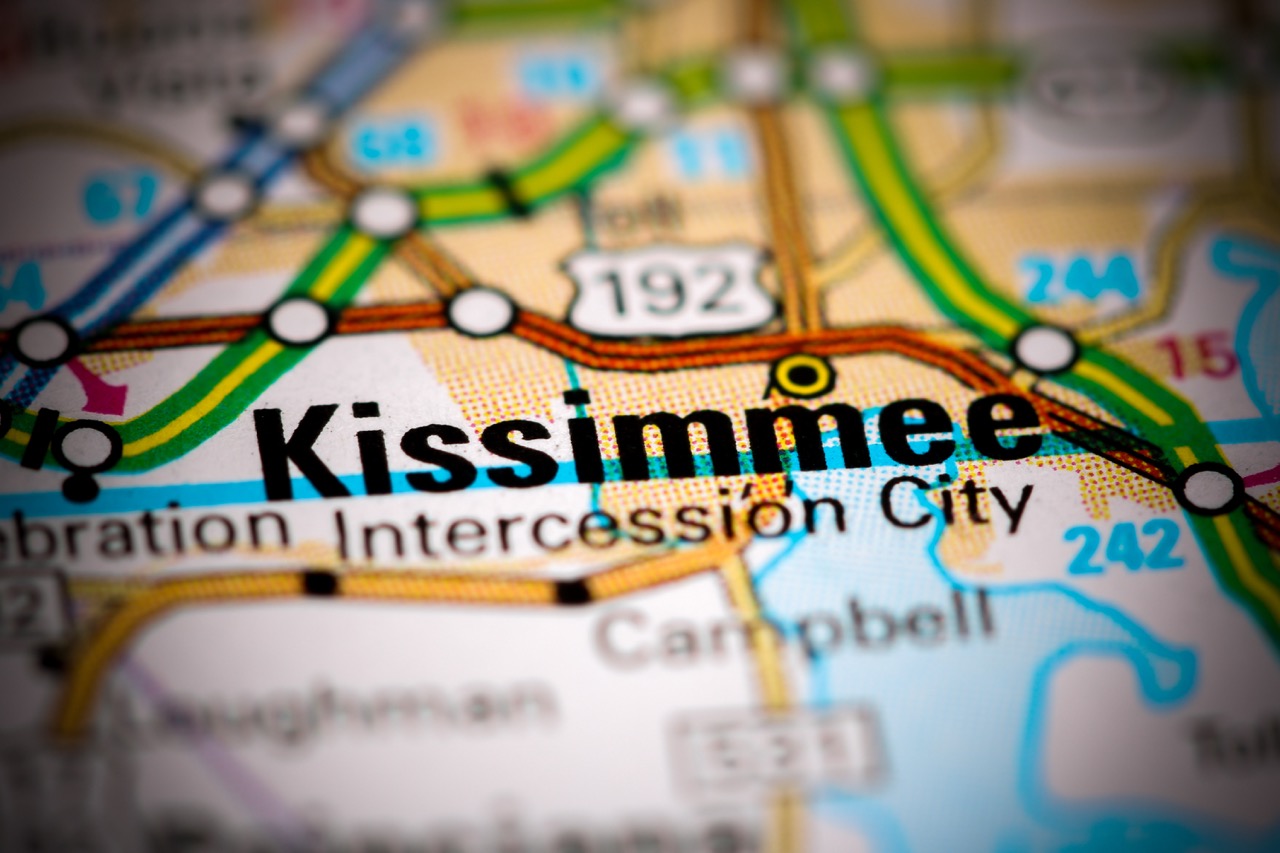 Kissimmee, Flórida, EUA no mapa